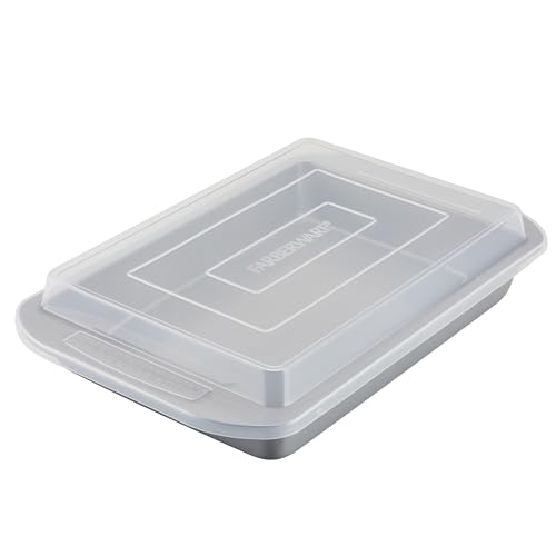 Farberware Nonstick Bakeware Baking Pan With Lid / Nonstick Cake Pan With Lid, Rectangle - 9 Inch x 13 Inch, Gray