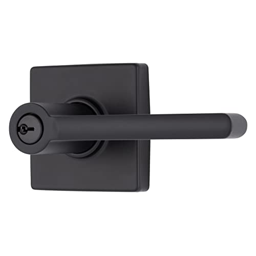 BRINKS – Contemporary Keyed Entry Door Lever, Matte Black - Designed for Sleek and Modern Homes and Blends Seamlessly with Interior Décor (E2417-122)