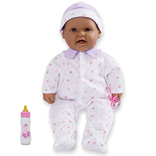 JC Toys Hispanic 16-inch Medium Soft Body Baby Doll La Baby | Washable |Removable Purple Outfit w/Hat and Pacifier | for Children 12 Months +, Hispanic-Purple