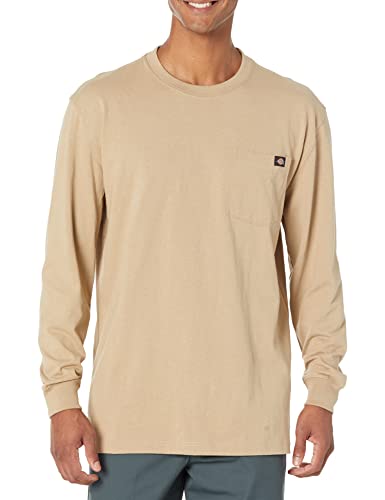 Dickies Men's Long Sleeve Heavyweight Crew Neck, Desert Sand, Large