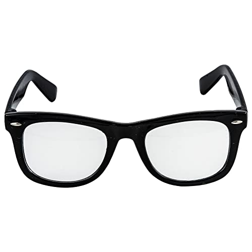 Black Nerd Glasses (Adult Size) 1 Piece - Premium Quality, Lightweight & Comfortable Unisex Glasses, Perfect for Cosplay, Parties & Casual Wear