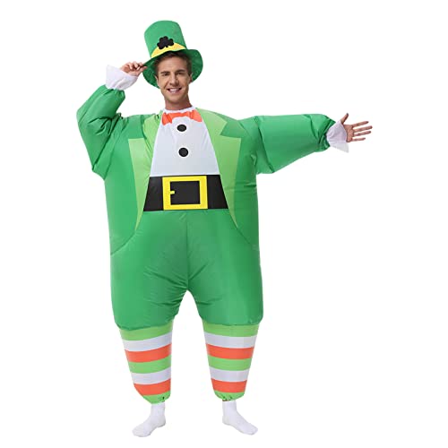 ZISUEX St. Patrick's Day Inflatable Costume Leprechaun Costume Adults Leprechaun Inflatable Costume Blow Up Suit (Leprechaun)