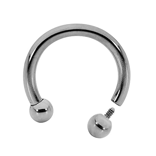 365 Sleepers G23 Titanium Unisex Internally Threaded Circular Horseshoe Barbell Septum Lip Nose Ring Earring 16G-14G-12G-10G Body Piercing Jewelry