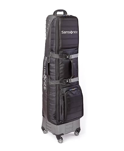 Samsonite 'The Protector' Hardside And Softisde Golf Travel Bag With Shark Wheels, Waterproof Exterior, Black