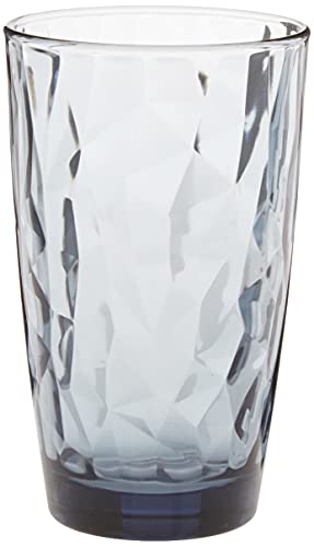 Bormioli Rocco Diamond Cooler Glasses, Ocean Blue, 16 oz, Set of 6