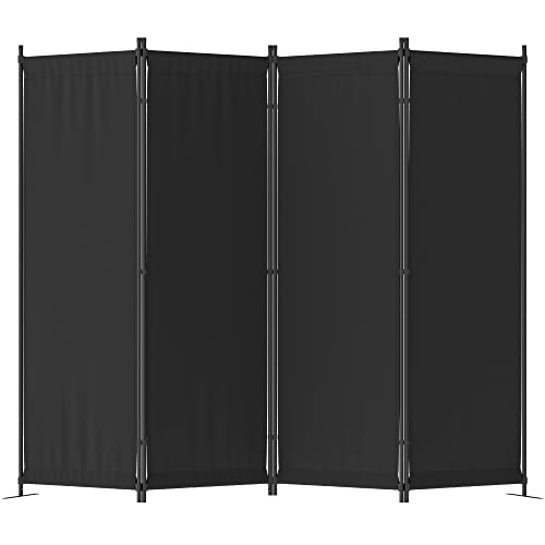 Morngardo Room Divider Folding Privacy Screens 4 Panel Partitions 88' Dividers Portable Separating for Home Office Bedroom Dorm Decor (Black)