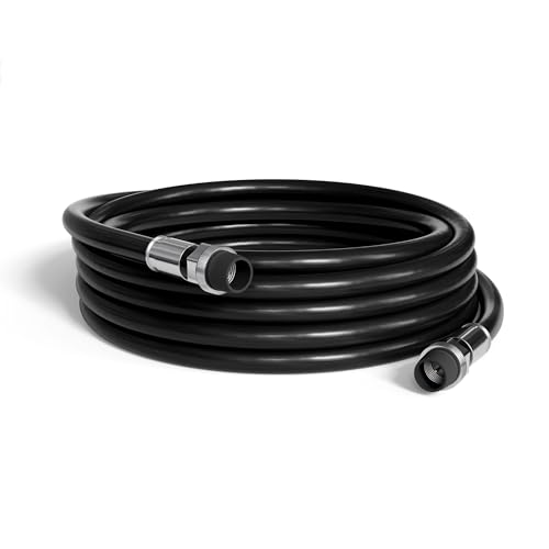 THE CIMPLE CO 25' Feet, Black RG6 Coaxial Cable with Rubber booted - Weather Proof Indoor/Outdoor Rated Connectors, F81 / RF, Digital Coax for CATV, Antenna, Internet, Satellite, and More