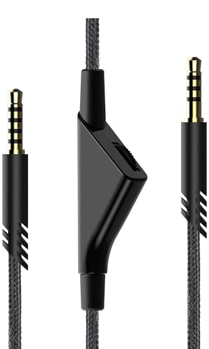 LecLooc Replacement for Astro A40 Cord, A10 Headset Cable Braided Wire, 6.5 Feet/2.0 M Volume Control Cable Compatible with Astro A40TR/A40/A10 Gaming Headsets Cord