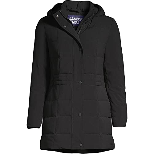 Lands' End Womens Stretch Quilted Down Coat Black Regular Large