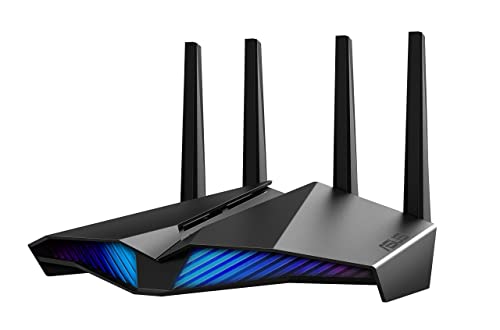 ASUS RT-AX82U AX5400 Dual-Band WiFi 6 Gaming Router, Game Acceleration, Mesh Support, Dedicated Port, Mobile Boost, MU-MIMO, Aura RGB (Renewed)