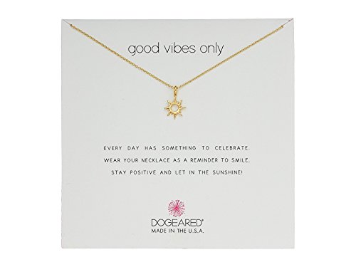 Dogeared Good Vibes Only, Radient Sun Pendent Necklace Gold One Size