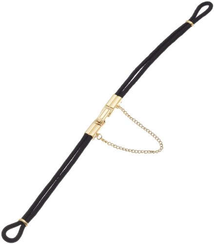 Hadley-Roma Women's LB1021RYRE Vintage Ring-End Black Cord Gold Watchband