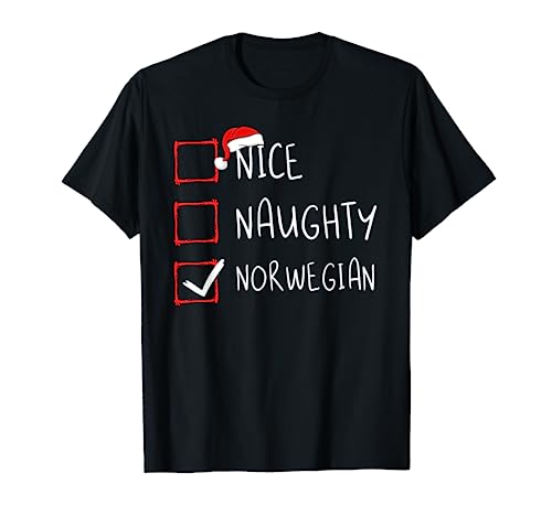 Nice Naughty Norwegian Christmas Norway Heritage Roots T-Shirt