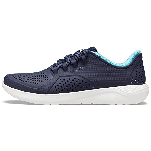 Crocs Women's Literide Pacer Lace-Up Sneakers, Navy/Ice Blue, 8 Women