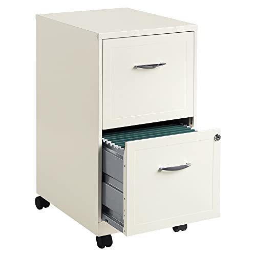 Realspace 18' D Vertical 2-Drawer Mobile File Cabinet, Pearl White
