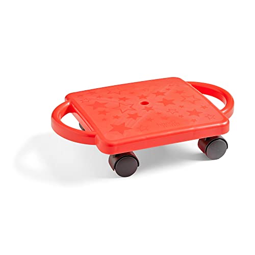hand2mind Red Heavy-Duty Indoor Scooter Board with Handles, Gym Scooters for Kids, Recess Toys, PE Equipment for Elementary School, Kids Indoor Play Equipment, Floor Scooter, Kids Sports Activities