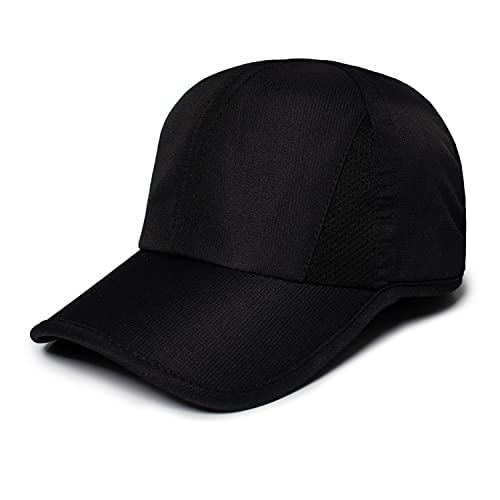 Ponyflo Active Ponytail Hat - Ponytail Caps for Women, Running Hat for Women, Curly Hair Ponytail Hat, Womens Ponytail Hats for Gym Black