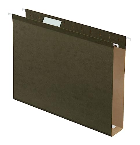 Pendaflex Extra Capacity Reinforced Hanging File Folders, 2', Letter Size, Standard green, 1/5 Cut, 25/BX (04152X2)