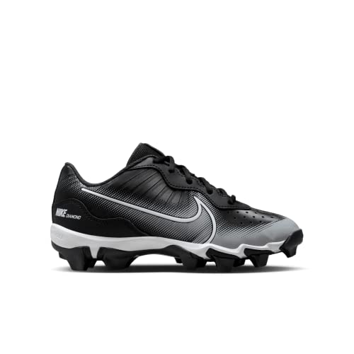 Nike Alpha Huarache 4 Keystone Boy's Rubber Baseball Cleats Black | Gray Size 5.5 Medium