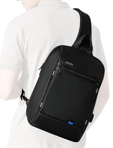 VGOAL Sling Backpack Men'S Chest Bag Shoulder Crossbody Sling Backpack for Men with USB Charging Port