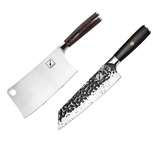 imarku 7.5 Inch Chef Knife Cleaver Knife 7 Inch Meat Cleaver - High Carbon Stainless Steel Butcher Knife with Ergonomic Handle, Ultra Sharp