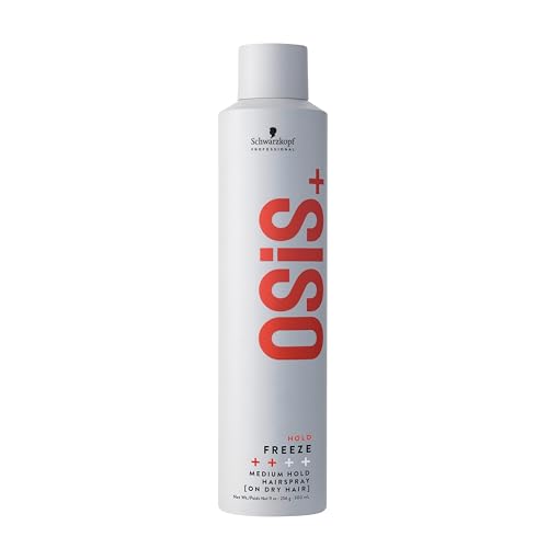OSiS+ Freeze Medium Hold Hairspray 9oz | All Day Hold and Shine | Heat and Humidity Protection