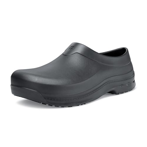 Shoes for Crews Radium, Men's, Women's, Unisex Slip Resistant Work Clogs, Water Resistant, Black, Men's 11 / Women's 13