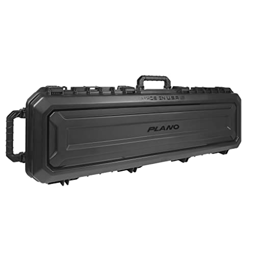 Plano All Weather 52” Rifle Gun Case with Wheels, Black with Pluck-to-Fit Foam, Watertight & Dust-Proof Shield Protection, TSA Airline Approved for Travel