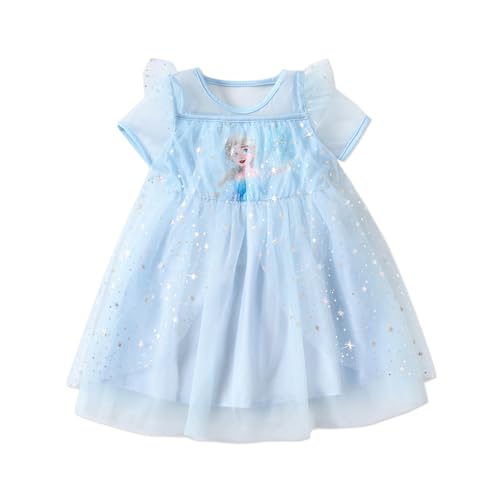 Disney Frozen Elsa Dress for Girls Tutu Dresses for Toddler Girls Tulle Toddler Dress Casual Toddler Princess Dress Blue 3-4 Years