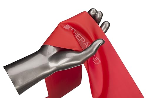 THERABAND Professional Latex Resistance Bands For Rehabilitation, Portable Fitness and Workout, Home Exercise, 5 Foot, Red, Medium, Beginner Level 3, Individual Package