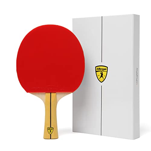 Killerspin Jet400 Smash N1 Ping Pong Paddle, Table Tennis Racket, Table Tennis Equipment for Intermediates/Advanced, Table Tennis Paddle with 5-Ply Wood Blade, Black/Red