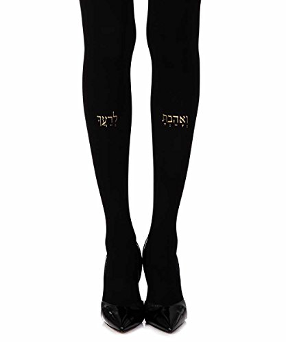 Zohara Tights Love Text Typography One-Size Opaque Print Tights