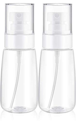 TOSERSPBE Spray Water Bottle Hair Mister, Fine Mist Stylist Sprayers 360 Empty Small Misting Spritzer, Perfume Atomizer with Pump Clear Containers (2PCS/2oz)