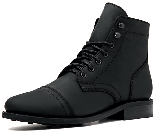 Thursday Boot Company Men's Captain Rugged and Resilient Cap Toe Boot, Black Matte, Size 10.5