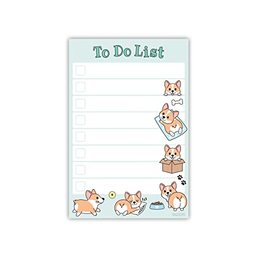 Cute Welsh Corgi Sticky to Do List | Funny Kawaii Corgi Butt Humor Notebook Notepad Note Card | Corgi Lover Gift| 50 Pages 4x6'