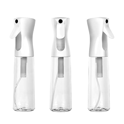 Houseables Continuous Spray Water Bottle, Water Hair Spray Bottle Mist 3PK, 12oz/355mL, Ultra Fine Mister, BPA Free, White Continuous Mist Spray Bottle, Hairspray Bottle Misting Spray Bottles For Hair