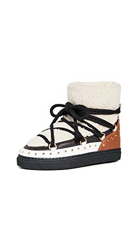 Inuikii Women's Curly Rock Sneakers, Cream, Off White, 8 Medium US