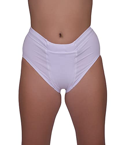 Vulvar Varicosity and Prolapse Support Brief with Groin Compression Bands - White - Medium