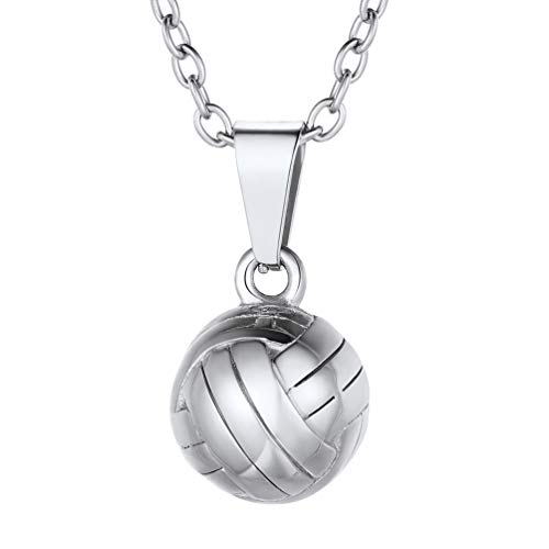 PROSTEEL Stainless Steel Volleyball Necklaces Pendant Chain Women Men Sport Fan Jewelry Gift Circle Round Ball Necklace