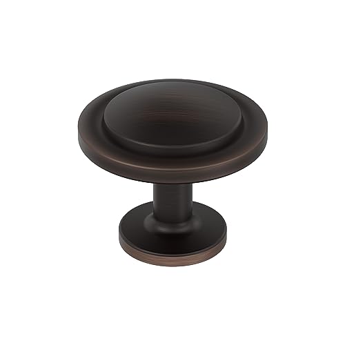 Amerock 10BX37025ORB | Oil Rubbed Bronze Cabinet Knob | 1-3/16 inch (30mm) Diameter | 10 Pack | Loop | Furniture Hardware