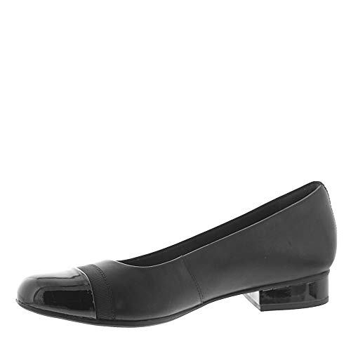 Clarks womens Juliet Monte Pump, Black Leather/Synthetic, 10 US