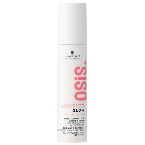 OSiS+ Glow Anti-Frizz Shine Serum 1.69 oz |Lightweight, Non-Greasy Formula | Heat Protection, Frizz Control, and Humidity Protection | For All Hair Types