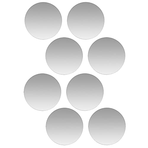 SALEX Cell Phone Metal Plates for Magnetic Car Mount, Wall, Phone Holder. Replacement Set of 8 Silver Round Iron Discs for Magnet Mount. 3M Adhesive Thin Steel Phone Case Back Magnet Stickers 8 Pack.