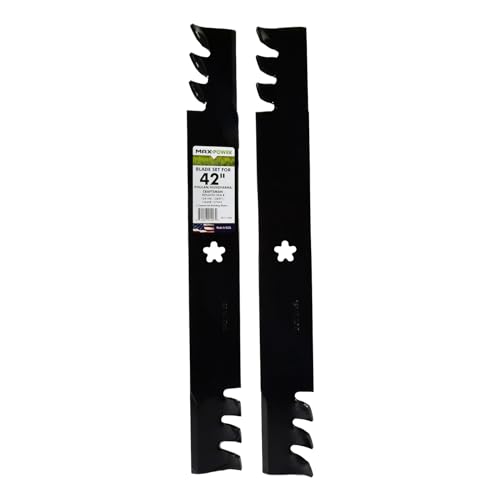 Maxpower 561713XB Commercial Mulching 2-Blade Set for 42' Poulan/Husqvarna/Craftsman, Replaces 138498, 138971, 138971x431, 532138971, PP24005, Black