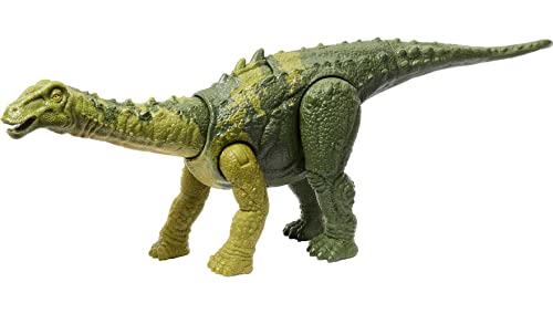 Jurassic World Dinosaur Toy Nigersaurus with Roar Sound & Attack Action, Wild Roar Posable Figure, Physical & Connected Digital Play