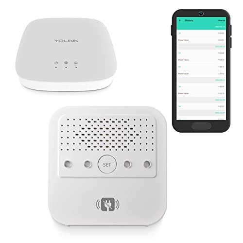 YoLink Smart Power Fail Alarm & Hub Kit, Smart Home Starter Kit with AC Power Outage Alert, LoRa Long-Range, Remote Monitoring, App Alerts, Text/SMS, Email Alerts, Alexa, IFTTT, Google Assistant