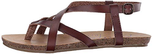 Blowfish Malibu Women's Granola Flat Sandal, Whiskey Dyecut PU, 8.5 Medium US