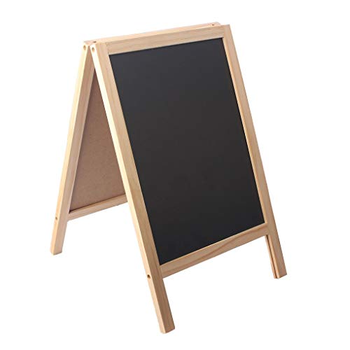 BangQiao Freestanding Wooden A Frame Double Sided Chalkboard for Tabletop Menu Board, Wedding Message Sign