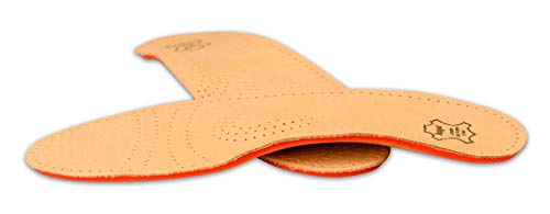 Orthotic Orthopedic Shoe Insoles Inserts with Arch Support Made of Premium Leather and Memory Foam, Kaps Relax Shock Absorber Pecari (42 EUR / 9 US/Men)