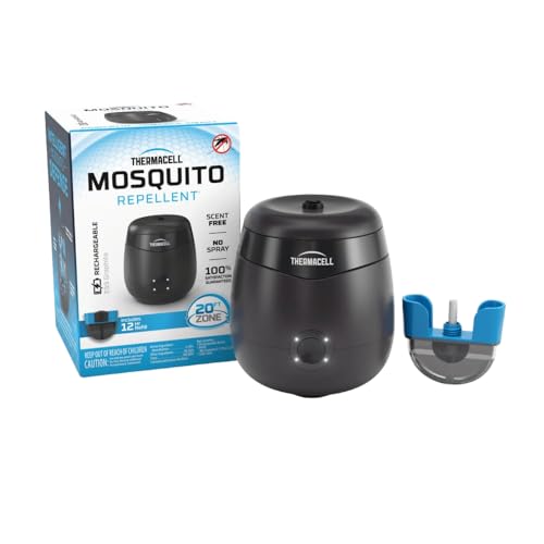 Thermacell E55 E-Series Rechargeable Mosquito Repeller with 20’ Mosquito Protection Zone; Graphite; Includes 12-Hr Repellent Refill; Bug Spray Alternative; Scent Free; No Candle or Flame